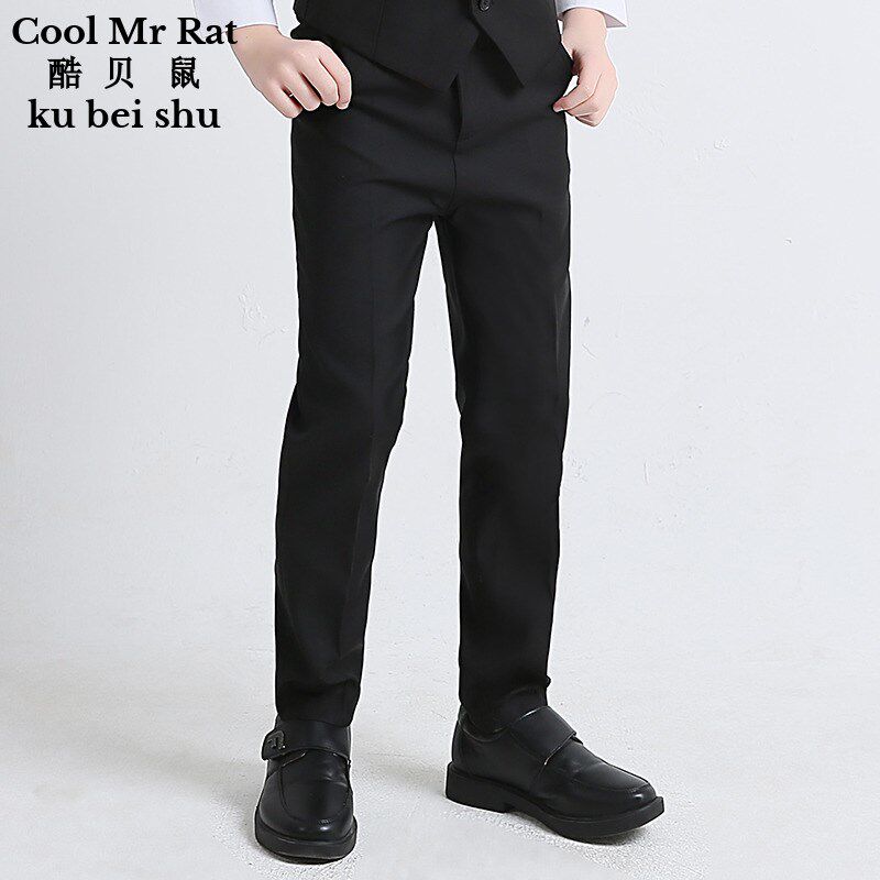 男童黑色西裤儿童西装裤子钢琴表演出服黑色正装裤中大童休闲英伦