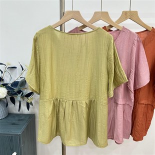 妈妈夏装洋气新中式套装2024新款中老年女装夏季短袖雪纺T恤小衫