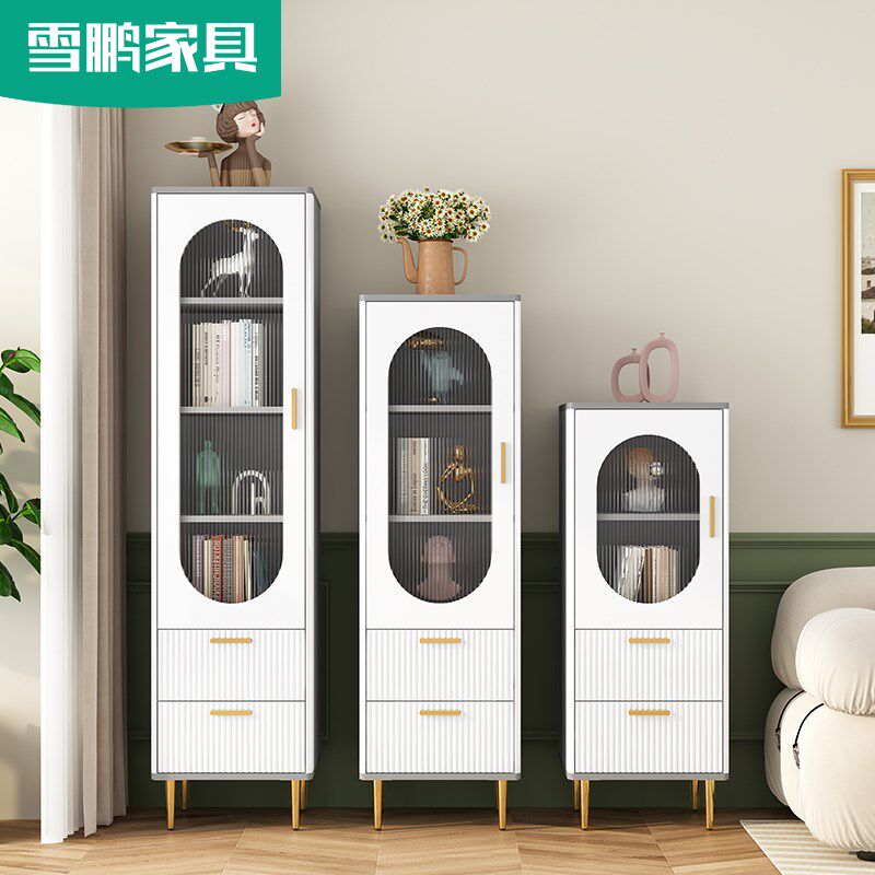 边柜置物柜客厅窄柜夹缝沙发电视柜旁多功能高矮储物柜小书柜6F36