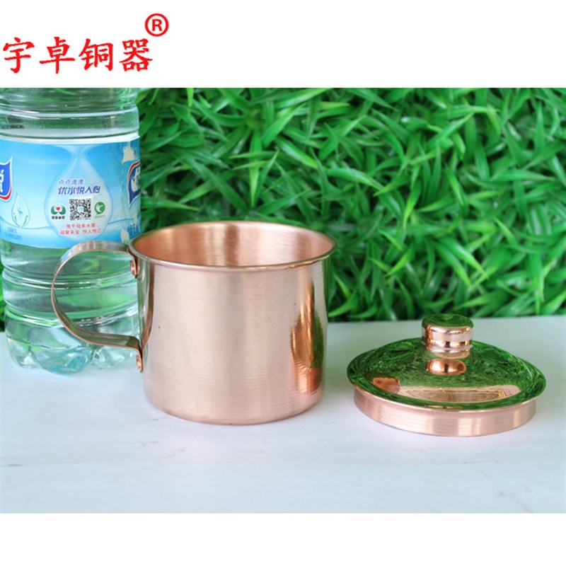 宇卓铜器紫铜茶杯纯铜水杯工艺品摆饰茶缸子铜杯铜餐具
