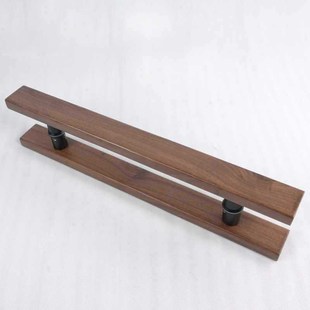 黑胡桃玻璃门拉手门把手新中式实木定制隐形门酒店移门推拉大门