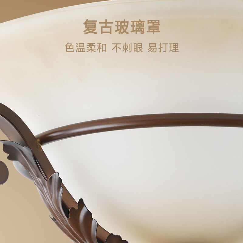 极有家 美式吸顶灯卧室灯阳台灯大气别墅过道灯复古led半吸顶吊灯