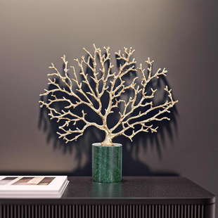 幸福珊瑚树高级感小众轻奢家居客厅玄关柜样板间酒店餐厅装饰品