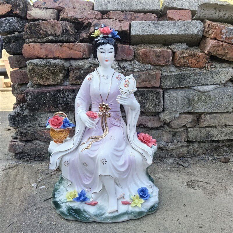 陶瓷百花仙子,花神,铁扇公主,花篮仙女神像