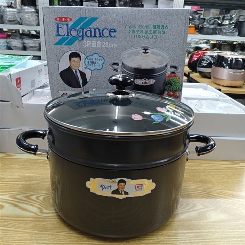 韩国进口KOART汤锅韩式加深大号多层家用加厚蒸屉笼馒头蒸鱼蒸锅