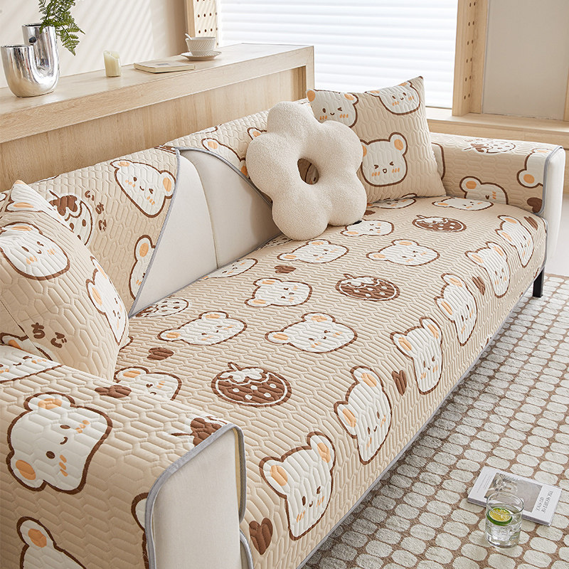 夏季乳胶冰丝沙发垫夏天款凉席坐垫凉垫卡通防滑四季通用套罩巾盖