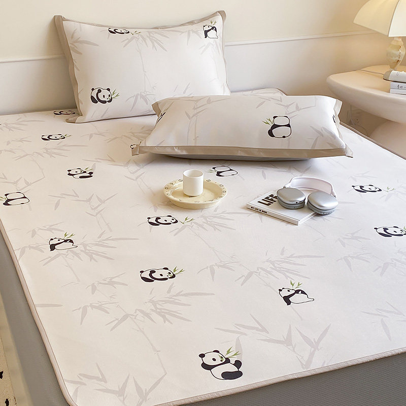 可爱卡通熊猫A类凉感冰藤席三件套床笠款 夏季冰丝凉席空调软席子,床上用品,冰丝席,淘宝优惠券,粉丝福利购,淘宝优惠卷