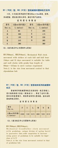 北极星15天上发条机芯B1机芯机械机芯落地钟配件