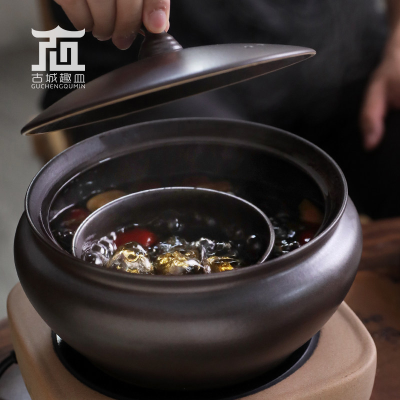黑白花茶粗陶大容量煮茶器带过滤茶勺盖子围炉煮茶家用电陶炉套装,餐饮具,煮茶炉,淘宝优惠券,粉丝福利购,淘宝优惠卷