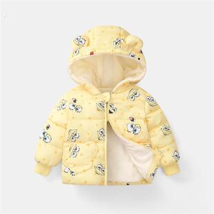 婴儿羽绒服冬季0一1周2岁3儿童4小男孩棉衣5加绒6个月7女宝宝外套