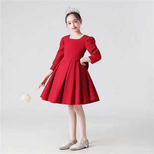 儿童演出服小学生女童舞蹈裙主持人元旦合唱诗歌朗诵礼服表演服装