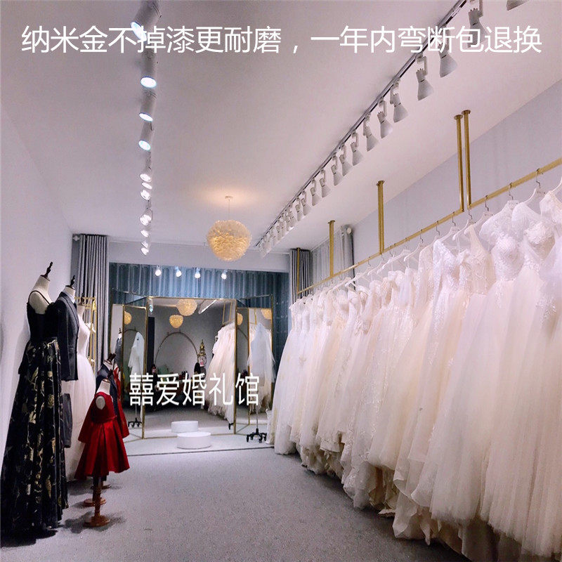 金色婚纱吊架吊顶悬挂礼服陈列架子女装店上墙服装架子服装展示架,商业/办公家具,服装展示架,淘宝优惠券,粉丝福利购,淘宝优惠卷