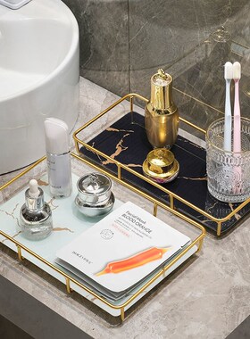 北欧卫生间洗手洗漱台面置物架浴室轻奢桌面梳妆台用品收纳架子盒