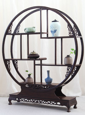 鸡翅木博古架实木茶壶架摆件架客厅家居装饰品办公室装饰开业礼品