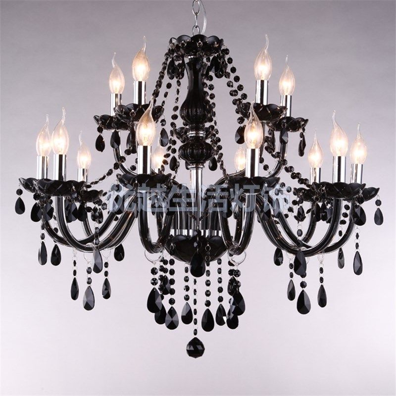 欧式黑色水晶吊灯黑色蜡烛灯适合客厅餐厅主题酒吧婚庆KTV等,家装灯饰光源,客厅吊灯,淘宝优惠券,粉丝福利购,淘宝优惠卷