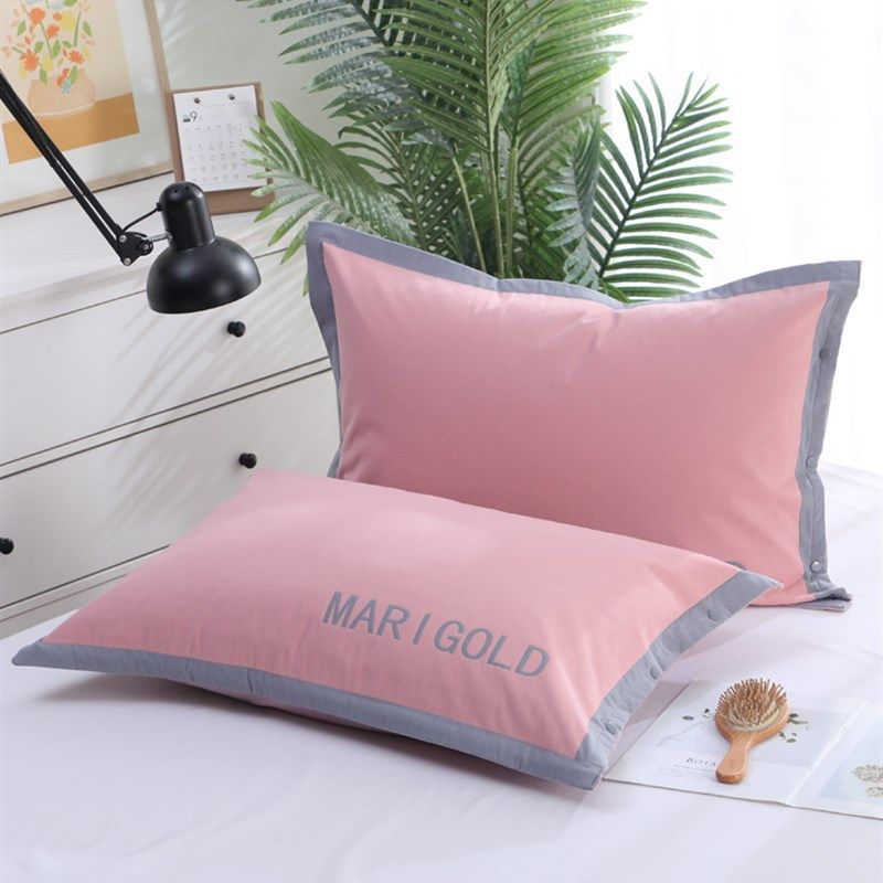纱布按扣枕套一对装单人成人加大加厚枕头套枕芯套透气吸汗枕套,居家布艺,午睡枕,淘宝优惠券,粉丝福利购,淘宝优惠卷