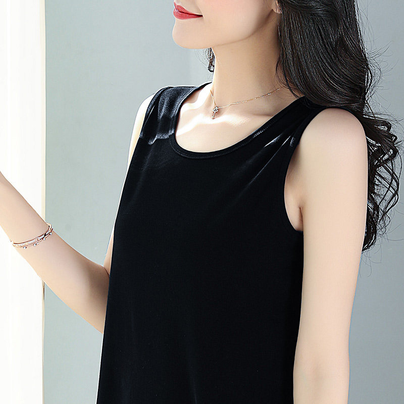 春夏季2021年新款女黑色吊带连衣裙西装内搭显瘦显高背心中长裙子