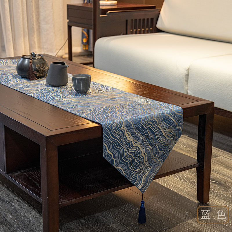 新中式高级感定制双面提花禅意桌旗轻奢茶几餐桌台布电视柜桌垫布,居家布艺,桌旗,淘宝优惠券,粉丝福利购,淘宝优惠卷