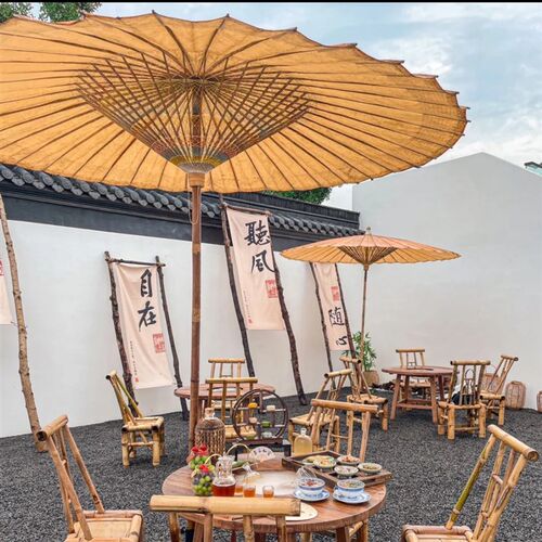 物新工坊 围炉煮茶户外伞 古风大油纸伞 中式庭院防雨防晒遮阳伞