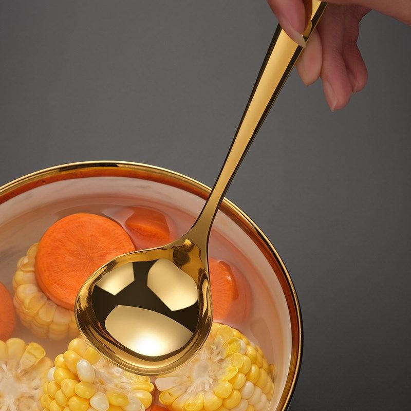 加厚304不锈钢火锅盛汤勺子家用 加深大号网红喝汤匙套装长柄汤壳,餐饮具,西餐勺,淘宝优惠券,粉丝福利购,淘宝优惠卷