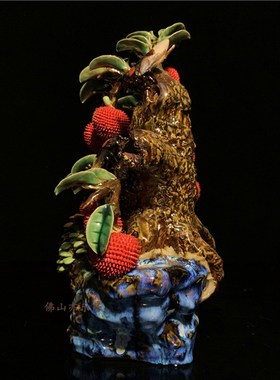 石湾公仔陶瓷满堂红摆件玄关客厅电视柜荔枝装饰品乔迁新居送礼品