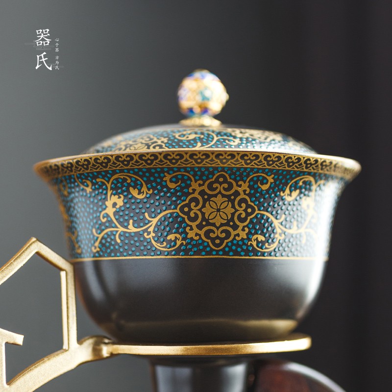 器氏 半全自动茶具套装家用陶瓷懒人感应泡茶壶泡茶神器功夫茶杯