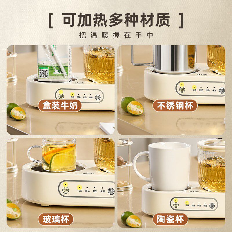 养生壶全玻璃恒温保温多功能家用电炖养生杯办公室双炉花茶壶礼品