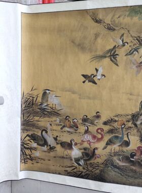 六尺国画卷轴字画花鸟画客厅办公室装饰画中式墙壁画百鸟朝凤凰F