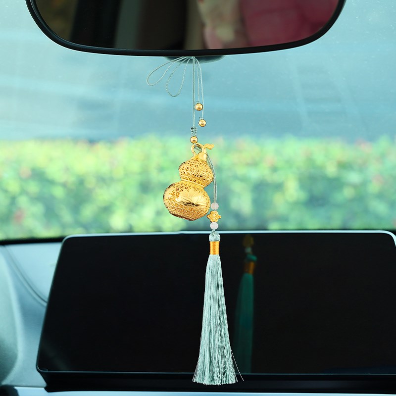 黄铜《金色花丝五福葫芦》摆件吊坠福禄车载挂件包包挂饰礼品