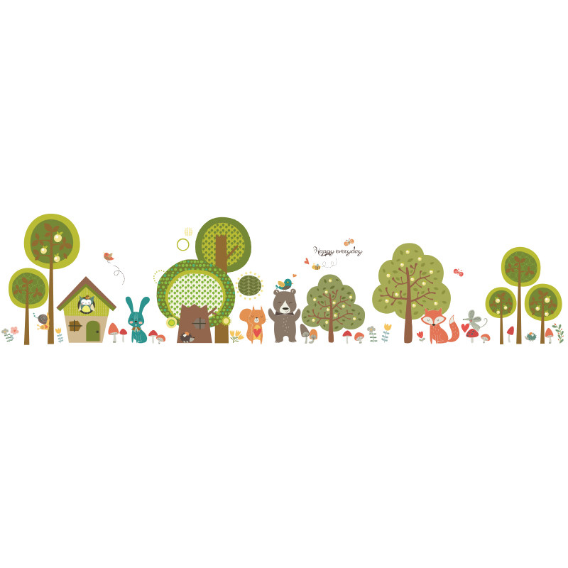 卡通墙贴儿童房墙面装饰3d立体贴画过道墙角贴墙裙贴纸踢脚线自粘,家居饰品,软装墙贴,淘宝优惠券,粉丝福利购,淘宝优惠卷