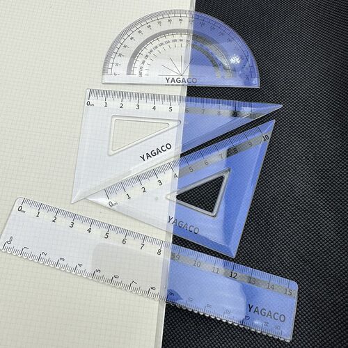 4件套会变色的尺高颜值极光套尺学生直尺三角板量角器创意礼盒装