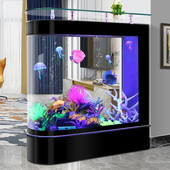 落地吧台鱼缸大型生态造景客厅阳台卧室家用玻璃亚克力智能水族箱
