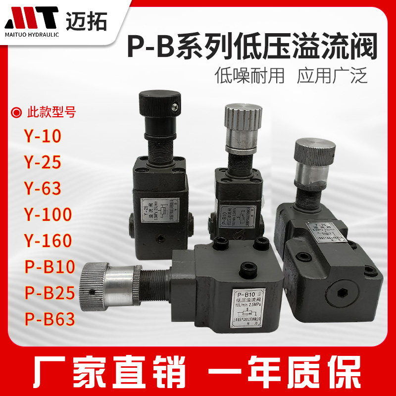 溢流阀中低压管式板式Y-10(B)/Y-25(B)/Y-63(B)/P-B10(B)/P-B25(B