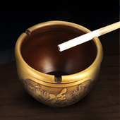 黄铜创意烟灰缸 铜烟灰缸家用室内茶桌办公室 情谊香道