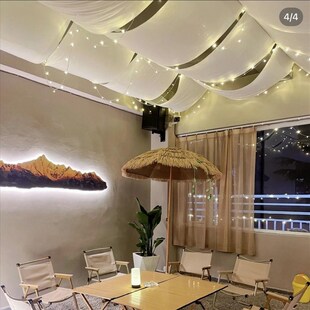 室内网红天幕露营风氛围装饰酒馆酒吧墙面长条户外遮阳布顶部装饰