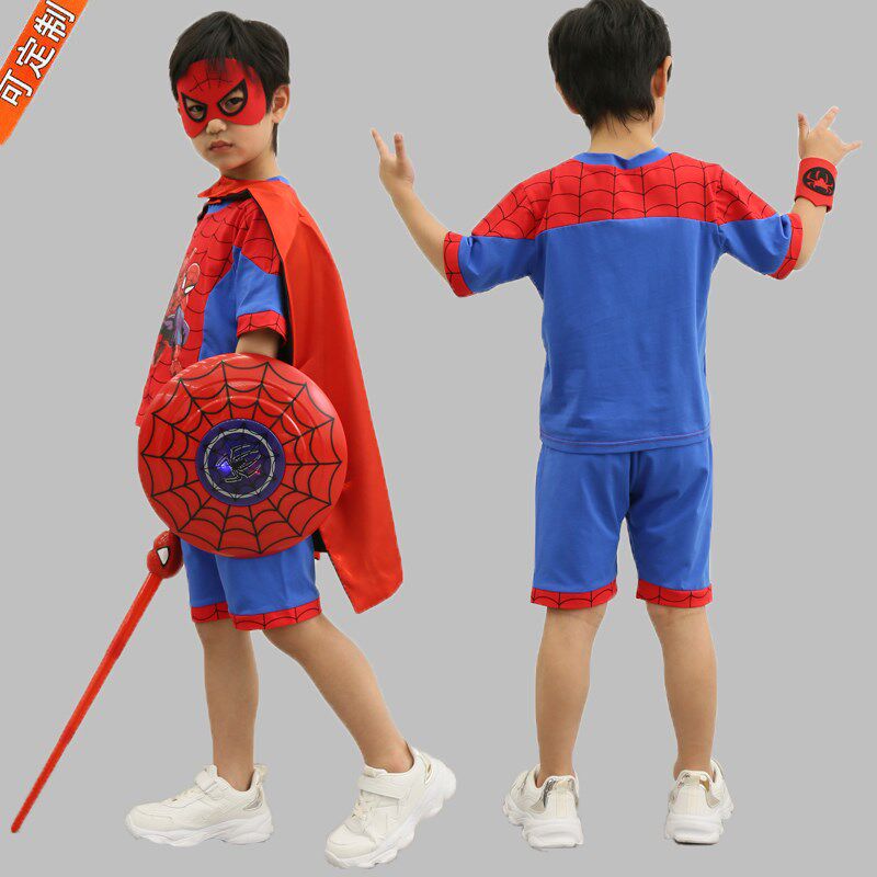 蜘蛛侠儿童衣服男童套装角色扮演服六一幼儿园小孩舞蹈走秀表演服