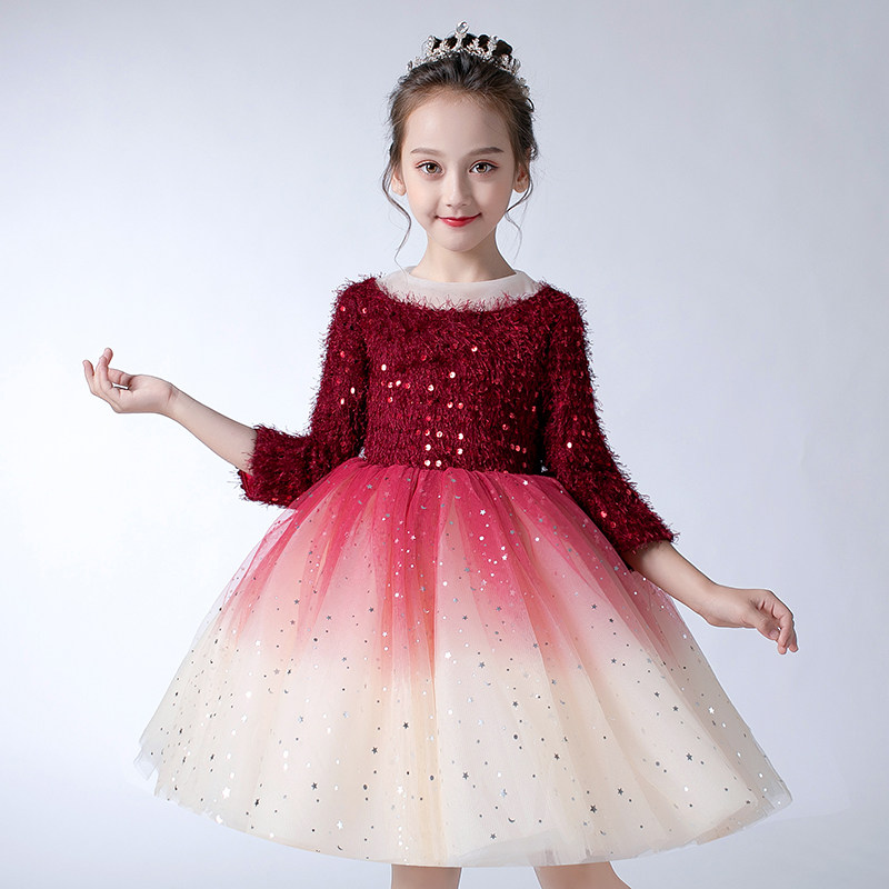 女童礼服春秋小女孩钢琴演奏演出服儿童轻奢小众高端晚礼服2024新