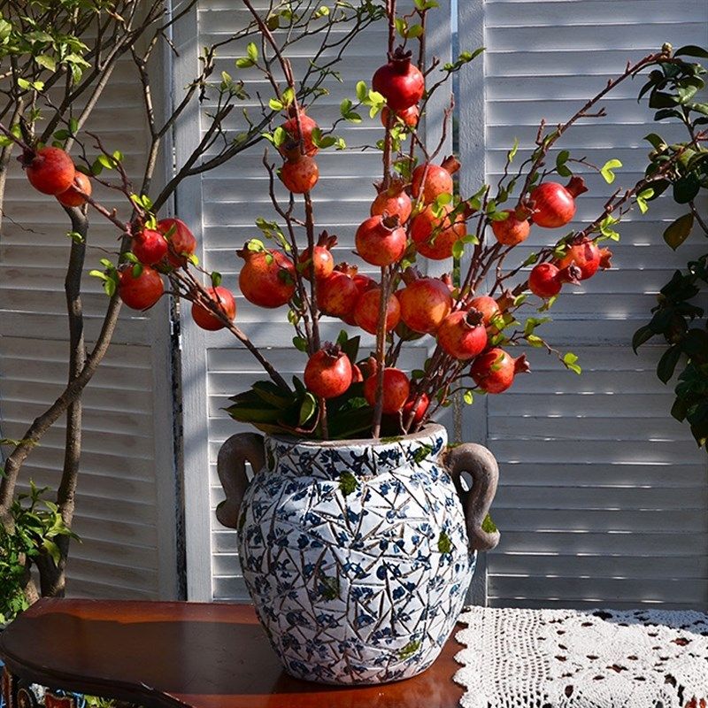 佳鲤推荐新中式青花花盆阳台花园庭院摆件别墅民宿客栈橱窗布置,家居饰品,户外/庭院摆件,淘宝优惠券,粉丝福利购,淘宝优惠卷