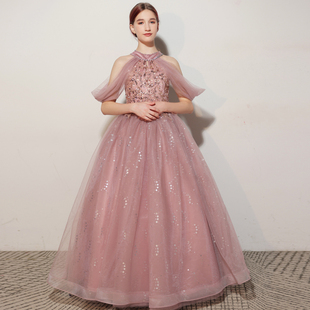 儿童生日宴会晚礼服高端女童T台走秀主持人钢琴演奏小提琴演出服