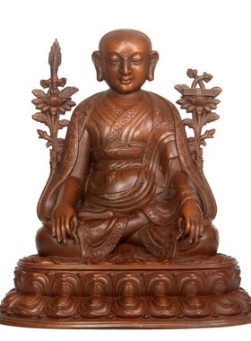 真古意 铜遍智法王噶王巴德协摆件紫铜居家随身铜像客厅摆放工艺