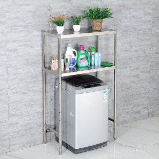 包邮厨房置物架落地式双层不锈钢收纳家用冰箱柜上方货架储物架子