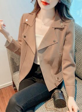 150小个子麂皮绒风衣外套女155春秋季短款夹克高级感小众上衣xs码