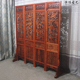 东阳木雕明清仿古新中式 实木香樟木酒店客厅移动雕花屏风隔断折屏