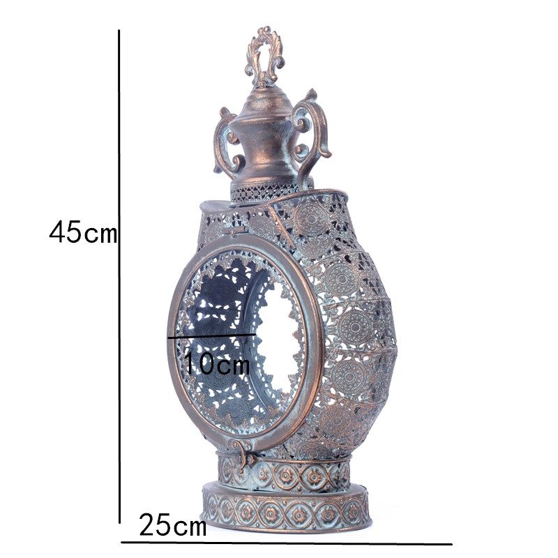 SHANGPIN复古怀旧桌面摆件庭院装饰风灯铁艺做旧烛台工艺品,家居饰品,烛台,淘宝优惠券,粉丝福利购,淘宝优惠卷