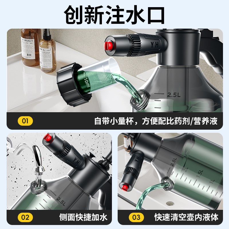 喷壶洗车泡沫专用pa壶洗车液水蜡增气压式家用高压水枪喷头泡沫液
