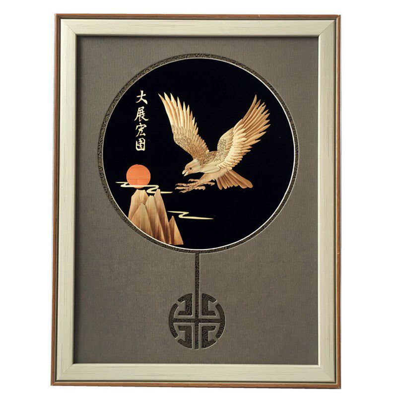 麦秆画麦草画贴画工艺品家居装饰画相框摆件特色礼品出国礼物