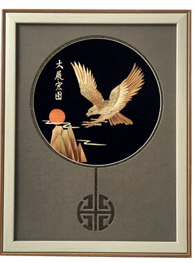 麦秆画麦草画贴画工艺品家居装饰画相框摆件特色礼品出国礼物