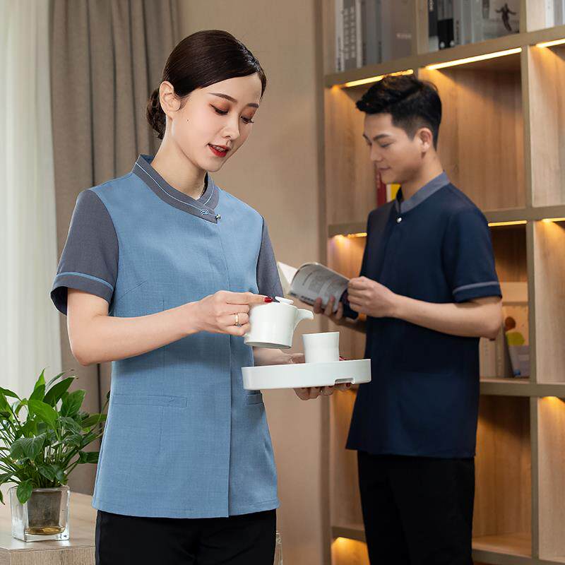 高档保洁工作服短袖男女夏季酒店清洁工阿姨商场物业保洁员工服女