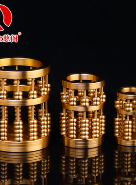 算盘笔筒摆件纯铜文房四宝珠算用品创意办公室桌面书房装饰工艺品