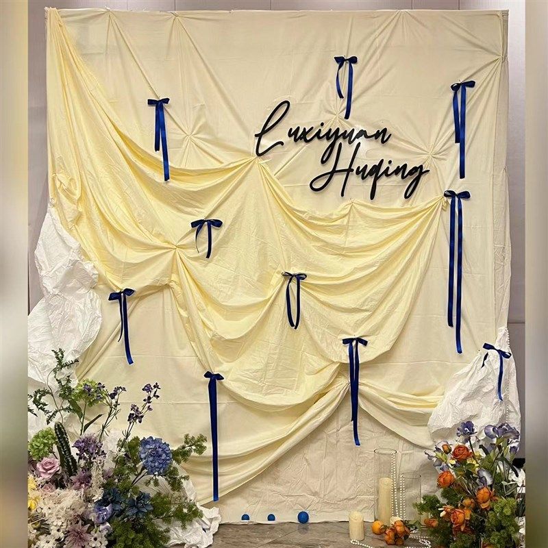 蝴蝶结丝带背景布置材料周岁生日宴会装饰道具幼儿园活动背景布,节庆用品/礼品,节庆布艺用品,淘宝优惠券,粉丝福利购,淘宝优惠卷